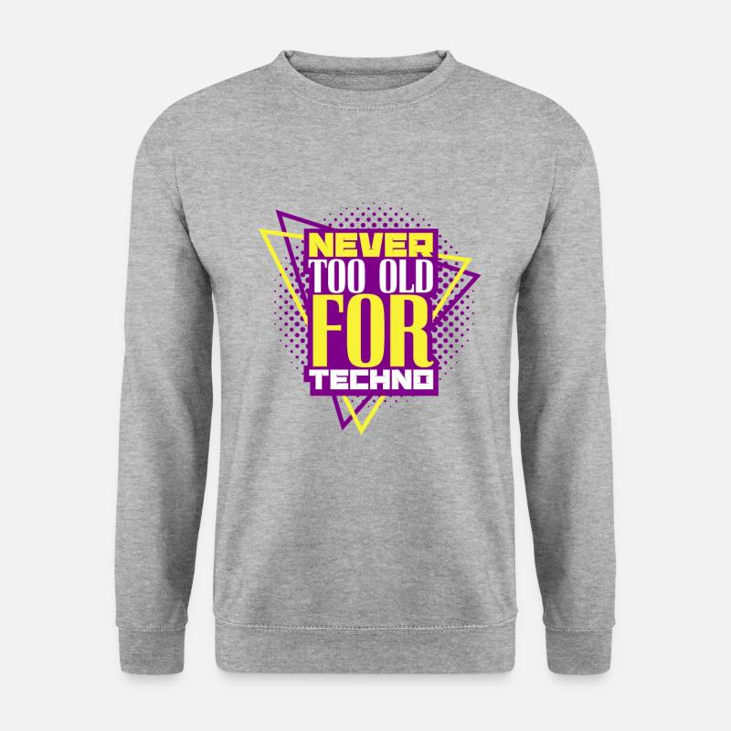 Techno - Unisex Pullover - Weißgrau meliert
