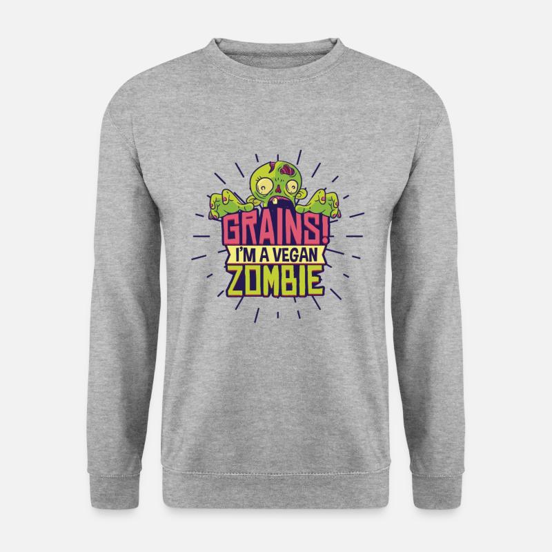 Vegan Zombie Veganer - Unisex Pullover - Weißgrau meliert
