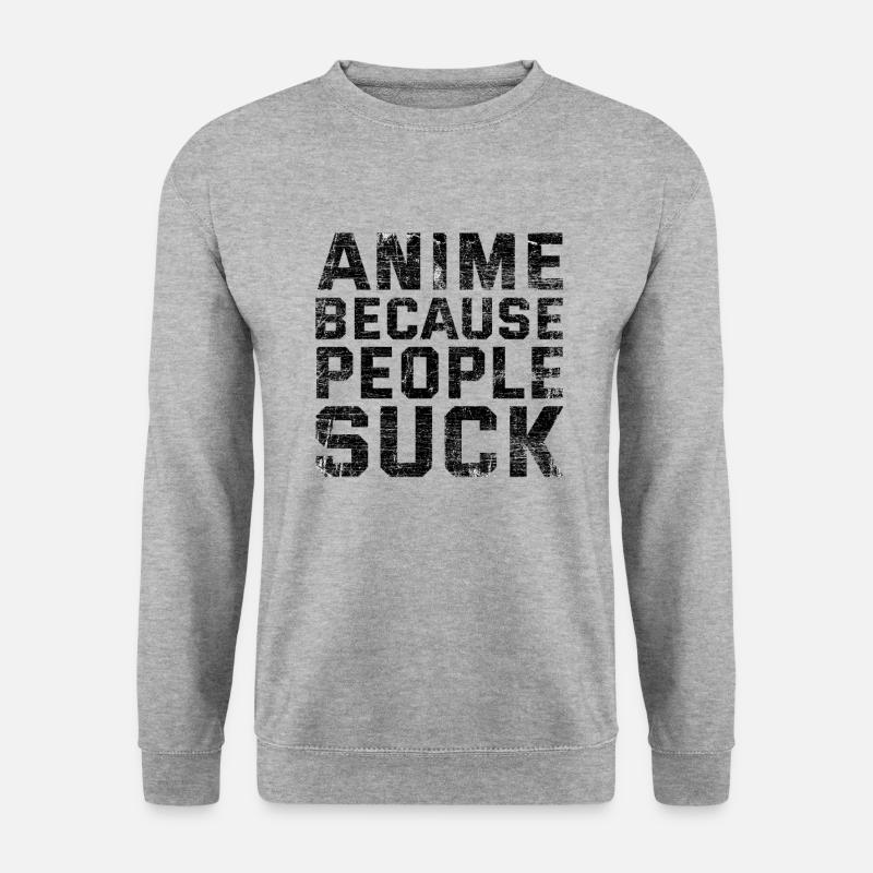 Anime - Unisex Pullover - Weißgrau meliert