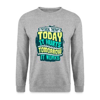 Physiotherapist - Unisex Sweatshirt - salt & pepper - Front - Alina (178cm) & Michal (187cm)