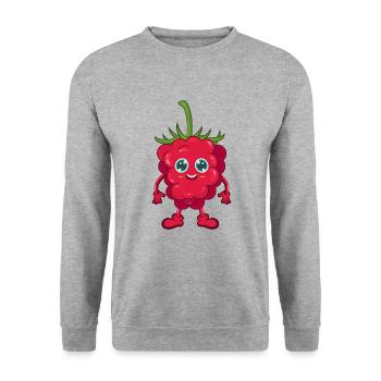 Himbeere - Unisex Pullover - Weißgrau meliert - Vorne - Alina (178cm) & Michal (187cm)