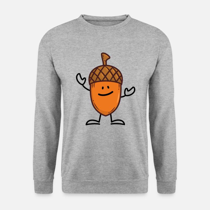 Eichel Herbst Eiche Baum - Unisex Pullover - Weißgrau meliert