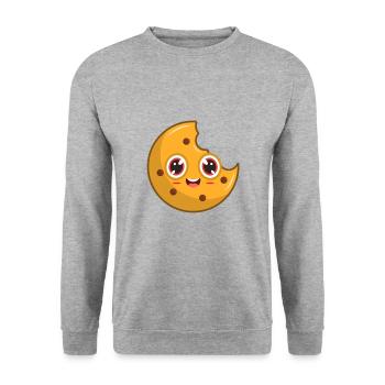 Cookie Keks - Unisex Pullover - Weißgrau meliert - Vorne - Alina (178cm) & Michal (187cm)