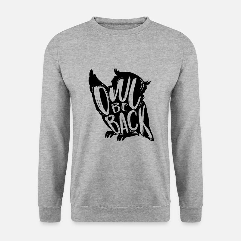 Eule - Unisex Pullover - Weißgrau meliert