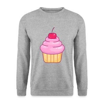 Muffin au petit gâteau - Sweat-shirt Unisexe - gris chiné - Devant - Alina (178cm) & Michal (187cm)