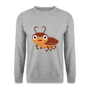 Kakerlake - Unisex Pullover - Weißgrau meliert - Vorne - Alina (178cm) & Michal (187cm)