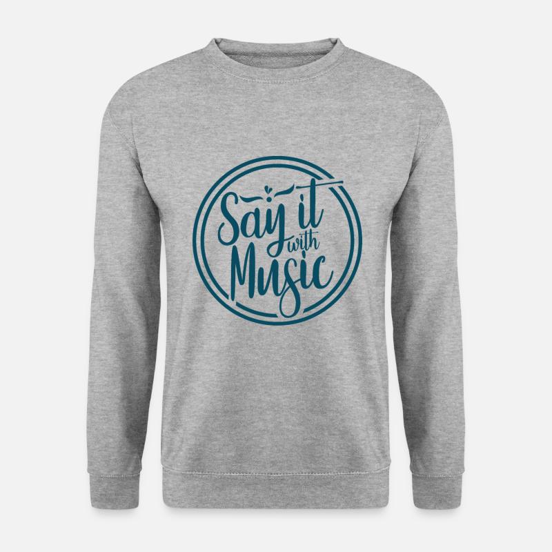 Musik - Unisex Pullover - Weißgrau meliert