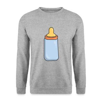 Biberon de lait - Sweat-shirt Unisexe - gris chiné - Devant - Alina (178cm) & Michal (187cm)