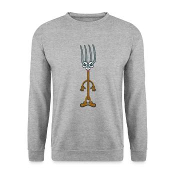 Mistgabel Bauer Landwirt - Unisex Pullover - Weißgrau meliert - Vorne - Alina (178cm) & Michal (187cm)