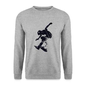 Skateboard skater - Unisex Sweatshirt - salt & pepper - Front - Alina (178cm) & Michal (187cm)