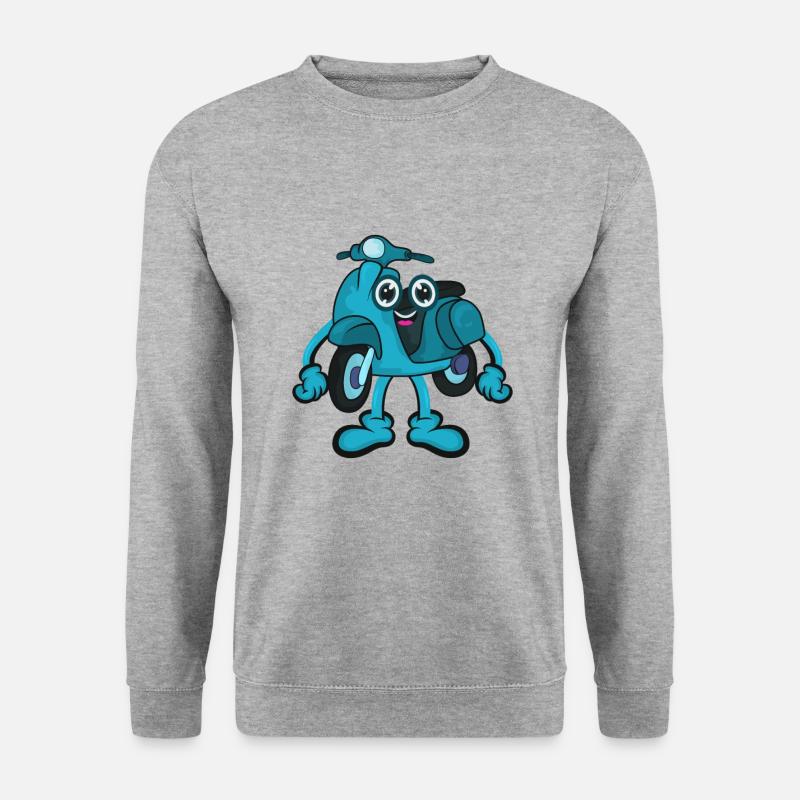 Roller Moped Scooter - Unisex Pullover - Weißgrau meliert