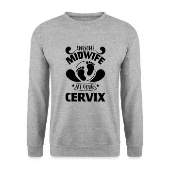 sage-femme - Sweat-shirt Unisexe - gris chiné - Devant - Alina (178cm) & Michal (187cm)
