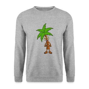 Palme - Unisex Pullover - Weißgrau meliert - Vorne - Alina (178cm) & Michal (187cm)