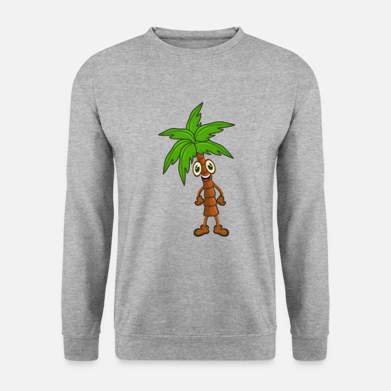 Palme - Unisex Pullover - Weißgrau meliert