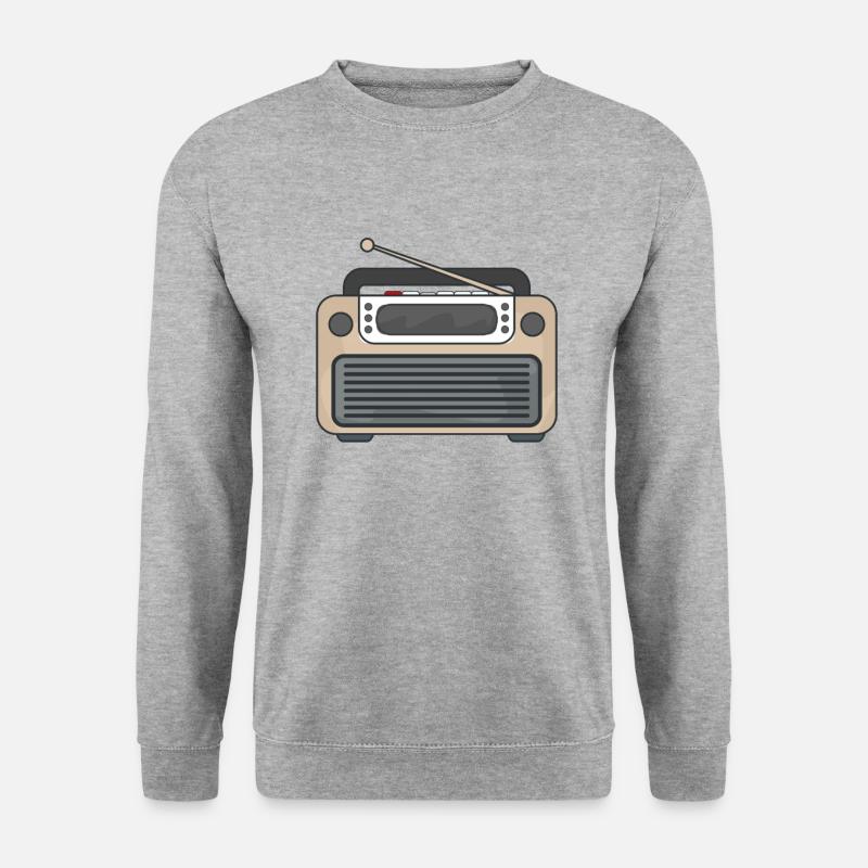 Altes Radio Vintage Musik - Unisex Pullover - Weißgrau meliert
