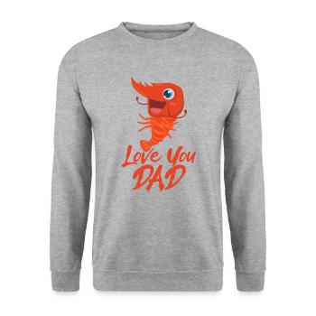 Hab dich lieb Papa - Unisex Pullover - Weißgrau meliert - Vorne - Alina (178cm) & Michal (187cm)