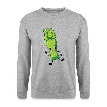 Spargel - Unisex Pullover - Weißgrau meliert - Vorne - Alina (178cm) & Michal (187cm)