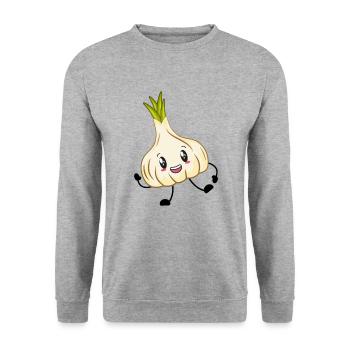 garlic - Unisex Sweatshirt - salt & pepper - Front - Alina (178cm) & Michal (187cm)