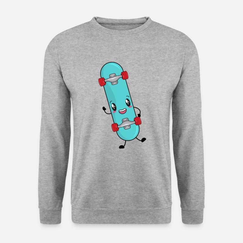 Skater Skateboard - Unisex Pullover - Weißgrau meliert