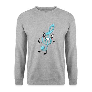 Treble clef music musician - Unisex Sweatshirt - salt & pepper - Front - Alina (178cm) & Michal (187cm)