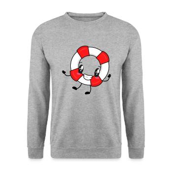 Lifebuoy lifeguard lifeguard - Unisex Sweatshirt - salt & pepper - Front - Alina (178cm) & Michal (187cm)