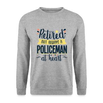 Police Policeman Retired Pensioner - Unisex Sweatshirt - salt & pepper - Front - Alina (178cm) & Michal (187cm)