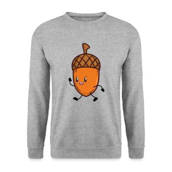 Oak Autumn Acorn - Unisex Sweatshirt - salt & pepper - Front - Alina (178cm) & Michal (187cm)