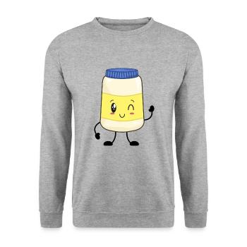 Mayonnaise - Unisex Sweatshirt - salt & pepper - Front - Alina (178cm) & Michal (187cm)