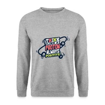 Physik Spruch Physiklehrer - Unisex Pullover - Weißgrau meliert - Vorne - Alina (178cm) & Michal (187cm)