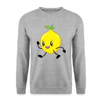 lemon - Unisex Sweatshirt - salt & pepper - Front - Alina (178cm) & Michal (187cm)