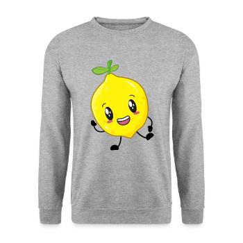 lemon - Unisex Sweatshirt - salt & pepper - Front - Alina (178cm) & Michal (187cm)