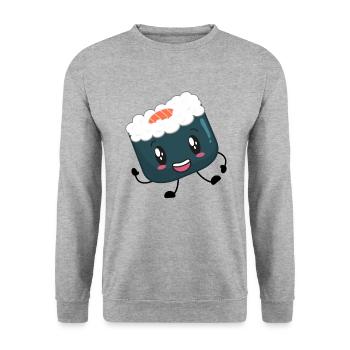 sushi - Unisex Sweatshirt - salt & pepper - Front - Alina (178cm) & Michal (187cm)