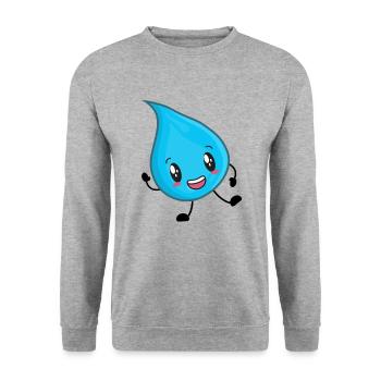 Water drops water - Unisex Sweatshirt - salt & pepper - Front - Alina (178cm) & Michal (187cm)