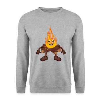 Feu de camp Feu - Sweat-shirt Unisexe - gris chiné - Devant - Alina (178cm) & Michal (187cm)