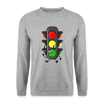 Feu de circulation Permis de conduire - Sweat-shirt Unisexe - gris chiné - Devant - Alina (178cm) & Michal (187cm)