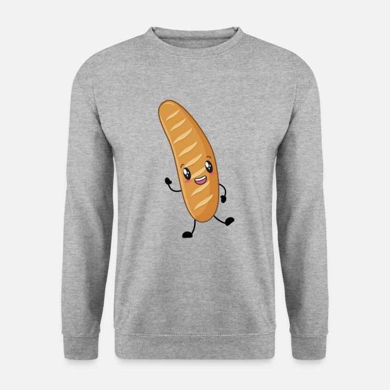 Baguette - Unisex Pullover - Weißgrau meliert