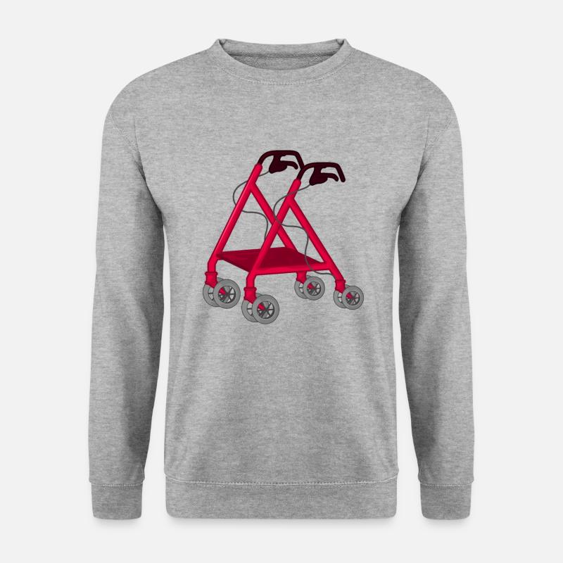 Rollator Gehhilfe - Unisex Pullover - Weißgrau meliert