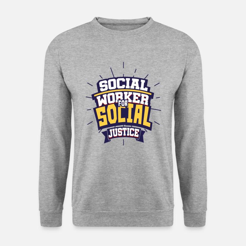 Sozialarbeiter - Unisex Pullover - Weißgrau meliert