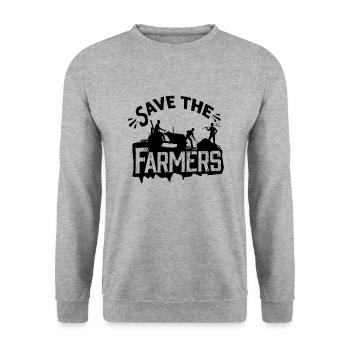 Save the farmers - Unisex Sweatshirt - salt & pepper - Front - Alina (178cm) & Michal (187cm)
