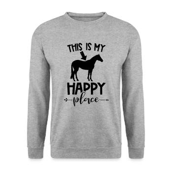 Cheval équitation Cavaliers - Sweat-shirt Unisexe - gris chiné - Devant - Alina (178cm) & Michal (187cm)