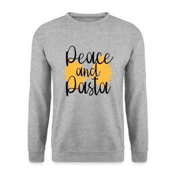 Peace and Pasta - Unisex Sweatshirt - salt & pepper - Front - Alina (178cm) & Michal (187cm)