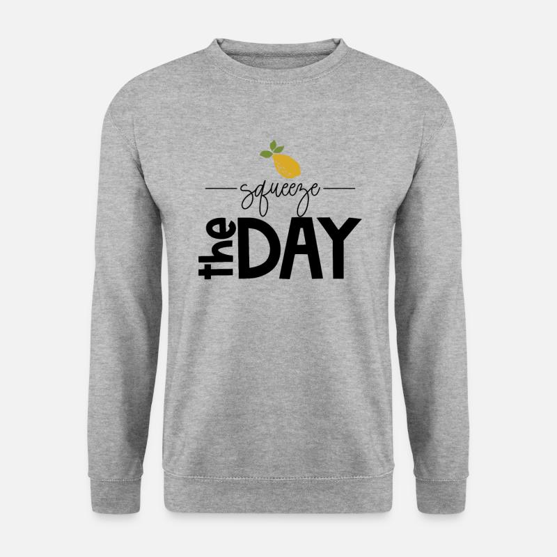 Zitrone Motivation Zitat - Unisex Pullover - Weißgrau meliert