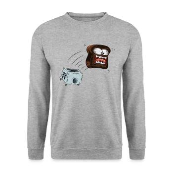Toast Frühstück - Unisex Pullover - Weißgrau meliert - Vorne - Alina (178cm) & Michal (187cm)