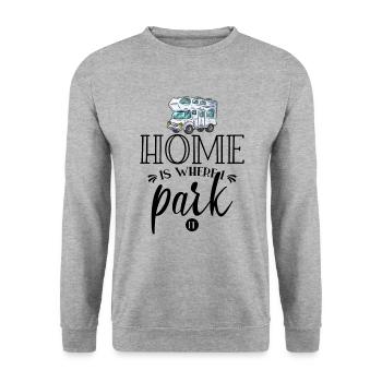Camping-car Camping - Sweat-shirt Unisexe - gris chiné - Devant - Alina (178cm) & Michal (187cm)