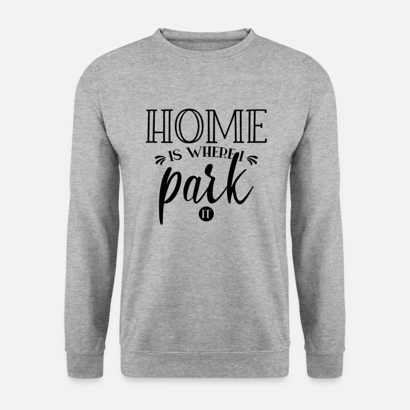 Camping Wohnmobil - Unisex Pullover - Weißgrau meliert