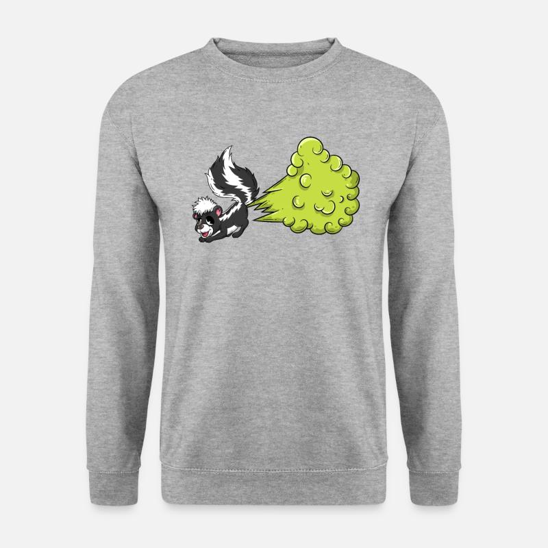 Stinktier Pups - Unisex Pullover - Weißgrau meliert
