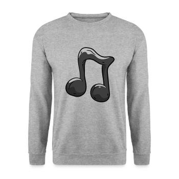Musik Note - Unisex Pullover - Weißgrau meliert - Vorne - Alina (178cm) & Michal (187cm)