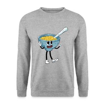Müsli - Unisex Pullover - Weißgrau meliert - Vorne - Alina (178cm) & Michal (187cm)