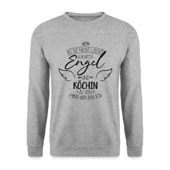 Köchin - Unisex Pullover - Weißgrau meliert - Vorne - Alina (178cm) & Michal (187cm)