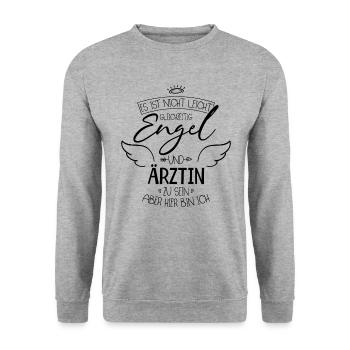 Ärztin - Unisex Pullover - Weißgrau meliert - Vorne - Alina (178cm) & Michal (187cm)